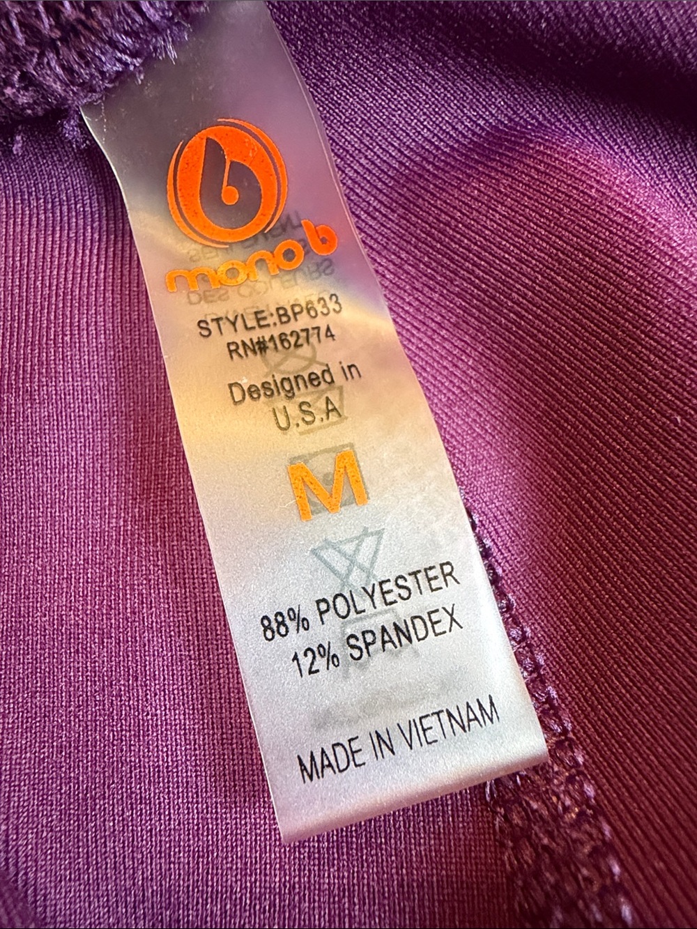 Mono B Deep Plum Leggings - Picture 5 of 6